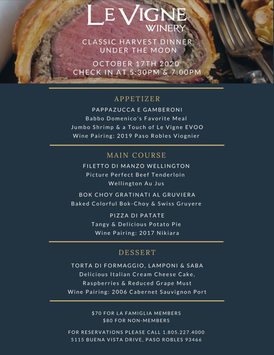 Classic Harvest Dinner Under The Moon Paso Robles Wine Country Alliance